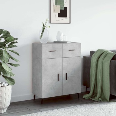 Komoda od konstruiranog drva, 69,5 x 34 x 90 cm, beton siva