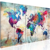 Slika World Map Cracked Wall 225x90