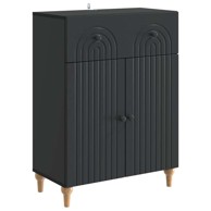 Komoda uz krevet s ladicama, dimenzije 66 x 34,5 x 90 cm, konstruirano drvo, crna