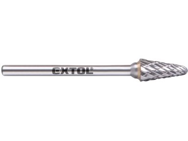 EXTOL INDUSTRIAL Karbidno glodalo 8703883, konusno zaobljeno, 6 x 13 mm, prihvat 3 mm, srednji rez