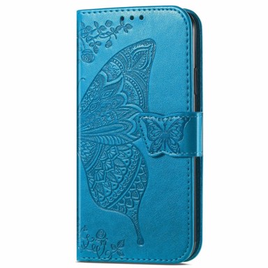 Preklopna futrola za Xiaomi Poco F7, leptir, plava