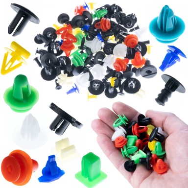 ROSFIX Set univerzalnih automobilskih spojnica, 1–4 cm, plastične, višebojne, 100 komada