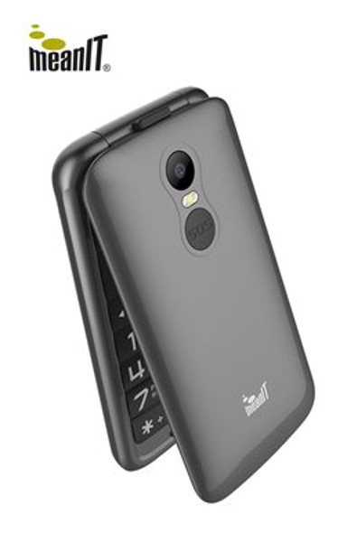 MEANIT Klasični mobitel Senior flip XL crni