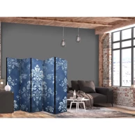 Paravan - Retro Ornament - Dekorativni motiv u izlizanim plavim nijansama 225 x 172, jednostrani