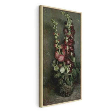 Slika Vincent Van Gogh – Vase of Hollyhocks, 40x80 cm, u prirodnom drvenom okviru