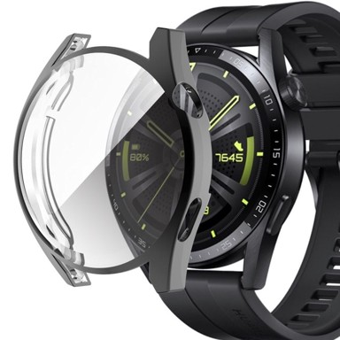 GS Zaštitna maskica s folijom za Huawei Watch GT 3, 46 mm, crna