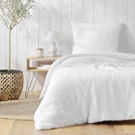 DOUCEUR D'INTÉRIEUR Posteljina Angelia 140x200 cm za krevet za jednu osobu od muslina Bijela