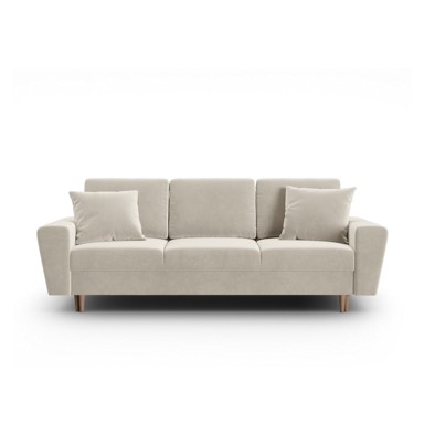 COSMOPOLITAN DESIGN Bež baršunasti sklopiva/s prostorom za odlaganje sofa 235 cm Kyoto, 235x100x88 cm