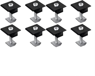 NIKCORP Srednje stezaljke za solarne panele, 8 kom, aluminijske, za fotonaponske module, crne, 30 mm