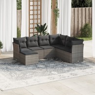 7-dijelni set vrtnih sofa sivi od poliratana
