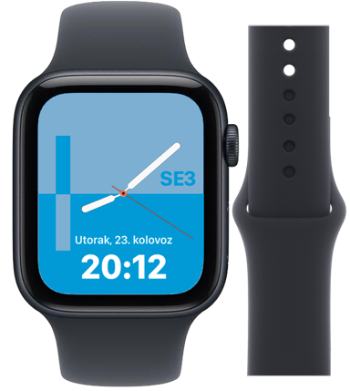 APPLE Pametni sat Watch SE 3 GPS + Cellular, 44 mm, Midnight aluminij, Midnight Sport Band S/M