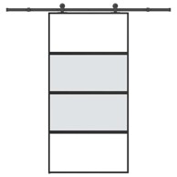 Klizna vrata s priborom 102,5 x 205 cm kaljeno staklo i aluminij mat i prozirno
