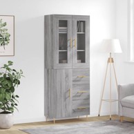 Visoka komoda siva sonome 69,5x34x180 cm od konstruiranog drva