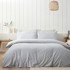 CATHERINE LANSFIELD Posteljina Stripe flanelska za bračni/produženi krevet 230x220 cm siva