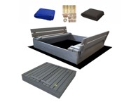 ELIS DESIGN Drveni pješčanik s poklopcem/klupama, 120x120 cm, sivi