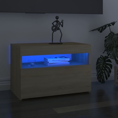 TV ormarići s LED svjetlima 2 kom boja hrasta 60 x 35 x 40 cm