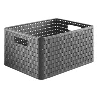 ROTHO Tamno siva košara za pohranu od reciklirane plastike Country