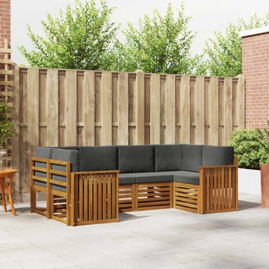 Set sofa 20 kom čvrsto drvo akacije, prirodna i antracit