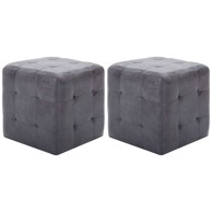 Noćni ormarići 2 kom sivi 30 x 30 x 30 cm umjetna brušena koža