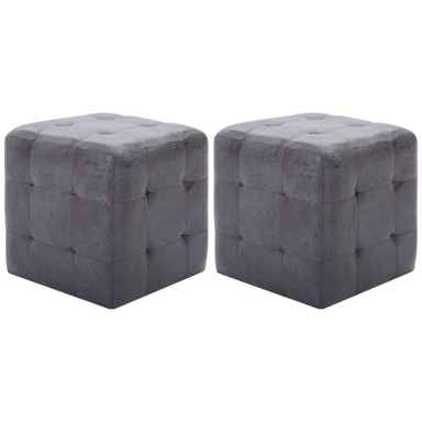 Noćni ormarići 2 kom sivi 30 x 30 x 30 cm umjetna brušena koža