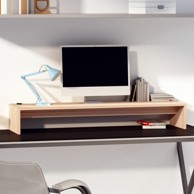 Stalak za monitor, 100 x 27 x 15 cm, masivna borovina, bijeli