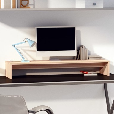 Stalak za monitor, 100 x 27 x 15 cm, masivna borovina, bijeli