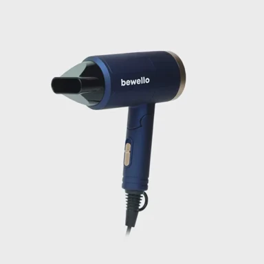 BEWELLO Putno sušilo za kosu BW3040, 1300 W, sklopiva ručka, tamnoplavo/zlatno