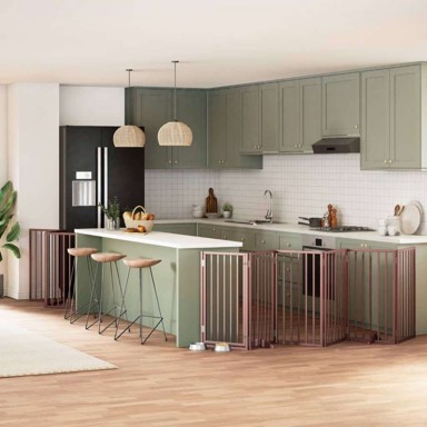 Vrata za pse s vratašcima, 12 panela, sklopiva, 50 x 90 x 2 cm