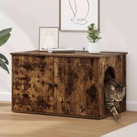 Mačja kuća, dimljeni hrast, 85 × 55 × 50 cm, konstruirano drvo