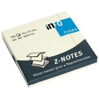 GLOBAL NOTES Samoljepljivi blok Z 75x75 mm 100 listova žuti 5644-01