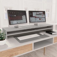 Stalak za monitor, siva boja betona, 100 x 24 x 13 cm, od iverice