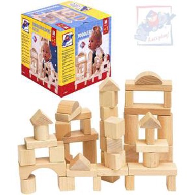 WOODYLAND Drvene kockice u prirodnoj boji, 50 komada