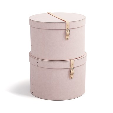 BIGSO Svijetlo ružičaste kartonske kutije za pohranu u setu 2 kom s poklopcem/dekorativne ø 37,5x25 cm Rut Restore Paper Laminate