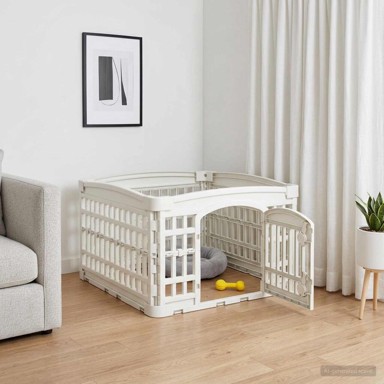 Ogradica za pse s 4 panela bez baze, 60 × 60 × 38 cm, plastična, bijela
