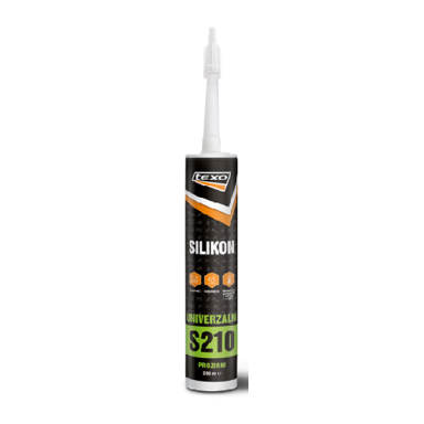 TEXO Univerzalni silikon S210 280 ml, kutija 12 kom, prozirni