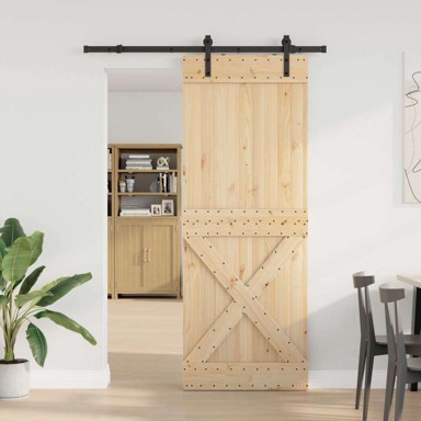 Klizna vrata Narvik, 85 x 210 cm, 152,5 cm, prirodna i crna