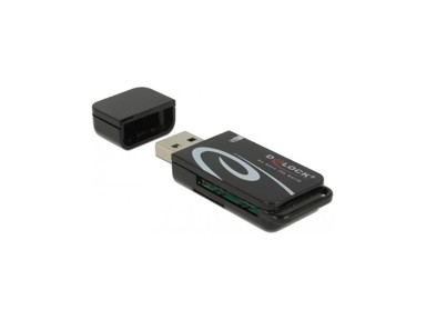DELOCK Čitač memorijskih kartica USB 2.0, SD i MicroSD, crni