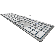 CHERRY Tipkovnica KC 6000 Slim, belgijski AZERTY, srebrno-bijela