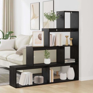 Regal za knjige, 143.5 x 29 x 143.5 cm, crni hrast