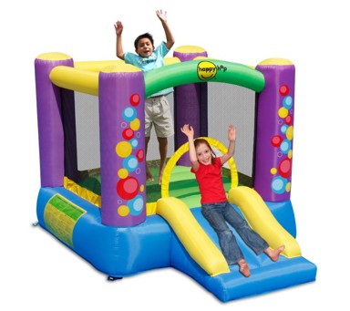 HAPPY HOP Dvorac na napuhavanje Mjehurići s toboganom, plavo-zeleni