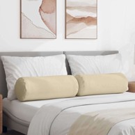 Valjkasti jastučići set 2 kom Ø25×70 cm tkanina, krem