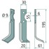 GRANIT Lijevi nož za kultivator 195x30x6 mm za GRILLO PINZA 10204 GRI-11 l