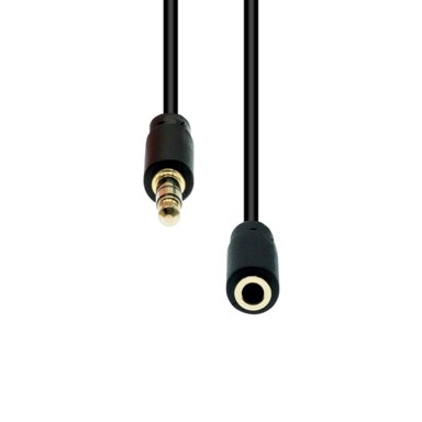 PROXTEND 4-pinski tanki produžni kabel crne boje 0,5 m