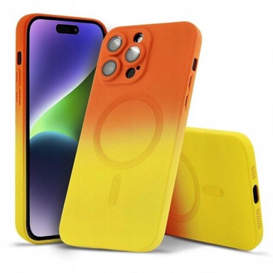 MagSafe Magshine case reinforced orange + staklo za Apple iPhone 14 Plus
