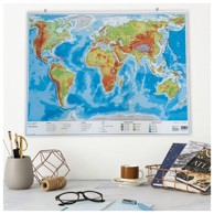 TRSAT Karta zidna svijeta 64x49 cm, raznobojna