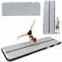 Gimnastička strunjača na napuhavanje, s pumpom, 400 × 100 × 10 cm, siva