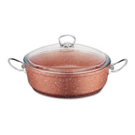 GURAL PORSELEN Ružičasti niski aluminijski lonac s poklopcem Classic, ø 26 cm