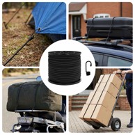 Bungee uže s kukama 10 mm PP i guma, crno