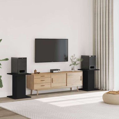 Stalci za zvučnike, 30 x 30 x 60 cm, konstruirano drvo, crna, 2 komada