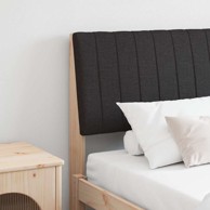 Tapecirano uzglavlje crno 180 cm čvrsto borovo drvo